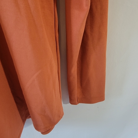 Soft Surroundings Women's Orange Jersey Knit Blouse Sz M V-neck Long Sleeve Fall - Picture 7 of 10